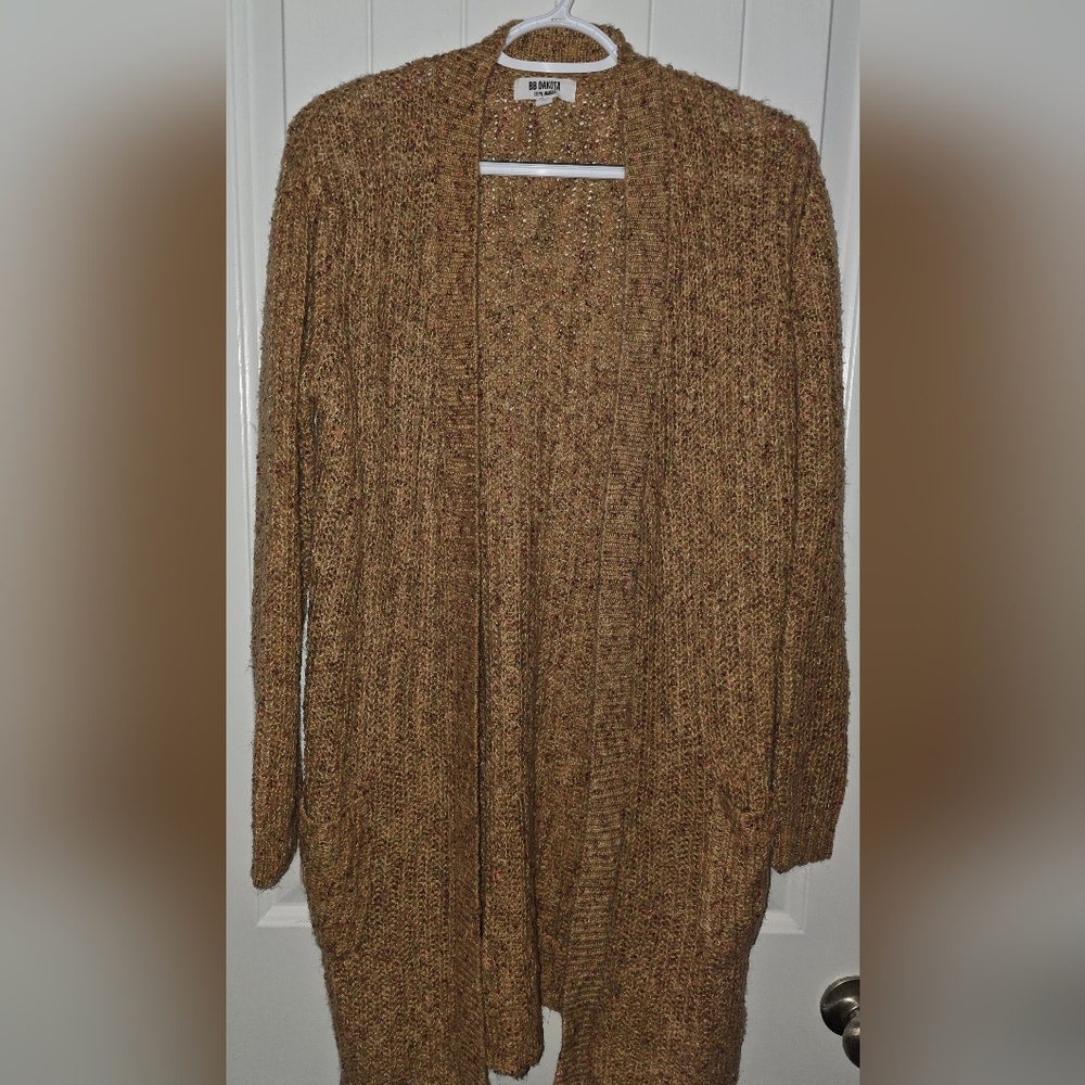 BB Dakota Steve Madden Tan Multicolored Knit Women's Cardigan Medium